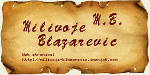 Milivoje Blažarević vizit kartica